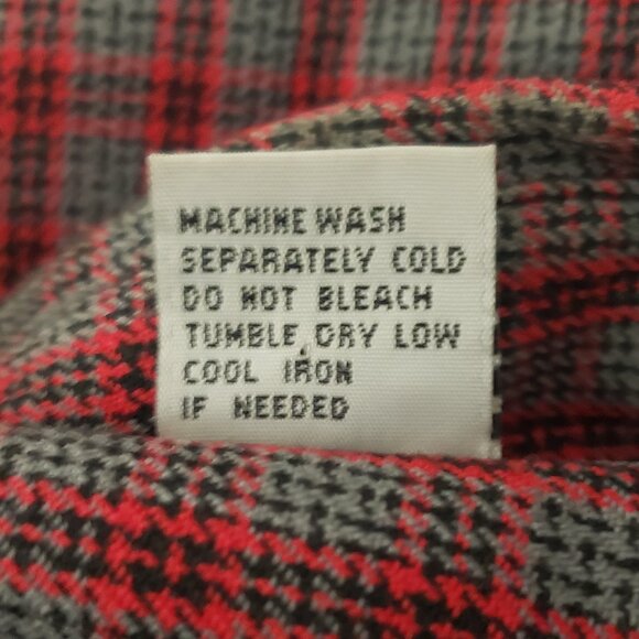 Southpole Top XL Vintage Y2K Flannel Button Up Shirt Red Gray Plaid - Picture 11 of 12